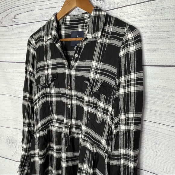 American Eagle outfitters black plaid dress M - Picture 2 of 10